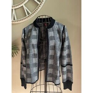 Vince Camuto Plaid Jacquard Cardigan Women’s Jacket Size Large EUC